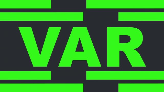 VAR Check Referee Review Animation. Looping Animation. For Sports Broadcast Overlay with No Background on Alpha Channel.