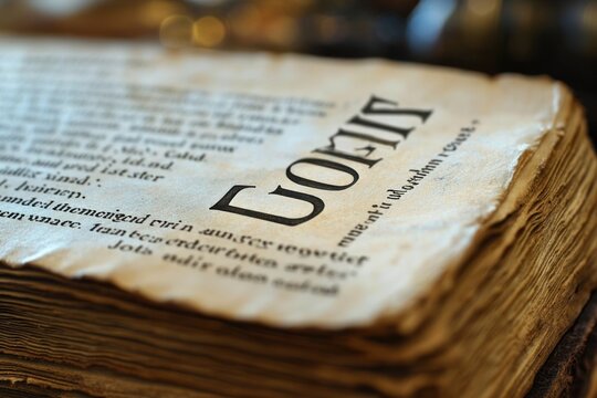 close-up of an aged book with yellowed, deckled pages and bold printed heading under warm soft light, evoking a nostalgic, contemplative mood