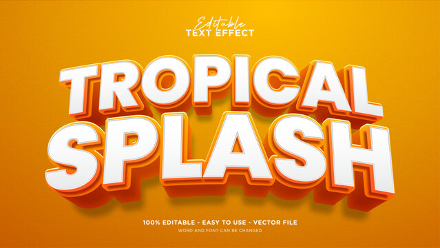 Editable orange 3d text effect, fresh text style effect