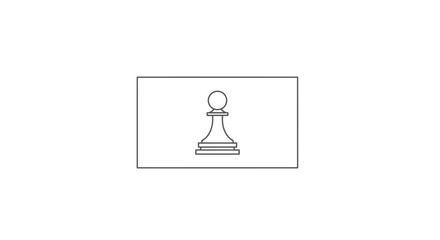 Fototapeta premium Minimalist Chess Pawn Icon on White Background - Strategic Game Piece