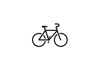 Obraz premium Minimalist Bicycle Icon Vector Illustration - Black Bike Symbol Isolated on White Background