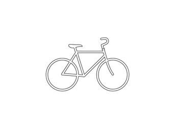 Fototapeta premium Minimalist Bicycle Line Drawing Icon Outline Isolated on White Background