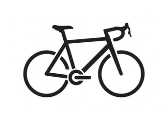 Fototapeta premium Minimalist Road Bicycle Icon Silhouette for Sports and Transportation Design
