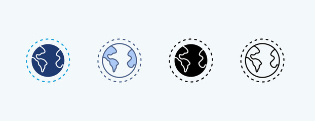 Planet Surface Multiple Icon Illustration Vector © Siti