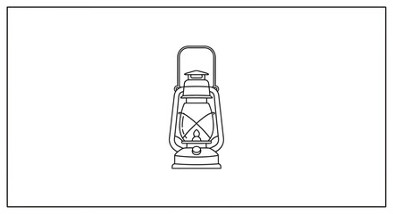 Fototapeta premium Vintage Oil Lantern Illustration: Classic kerosene lamp, retro camping light, graphic design element