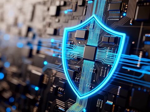 Circuit board with shield symbol