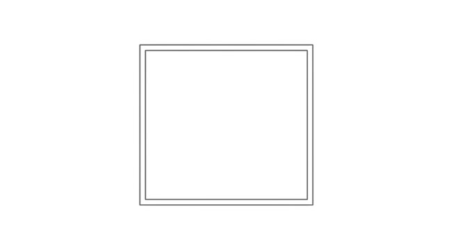 Minimalist Geometric Frame, Clean Square Border, Simple Outline Design Element, White Background