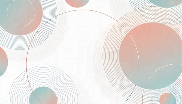 Abstract circular background with pastel gradient rings and soft white space, abstract background with pastel circle pattern and thin line ring white background, soft geometric design for modern