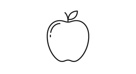 Fototapeta premium Simple Line Art Apple Icon - Healthy Food and Education Symbol