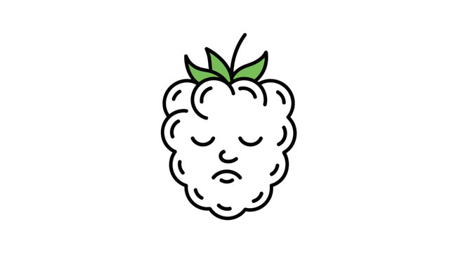 Sad Raspberry Character with Closed Eyes and Frowning Face, Vector Illustration