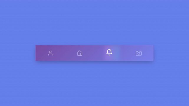 Pastel Blue Themed User Interface Navigation Tool With Purple Glowing Profile Selection Feedback For Modern Social Media Dashboard Prototypes and Professional App Development 4K UHD