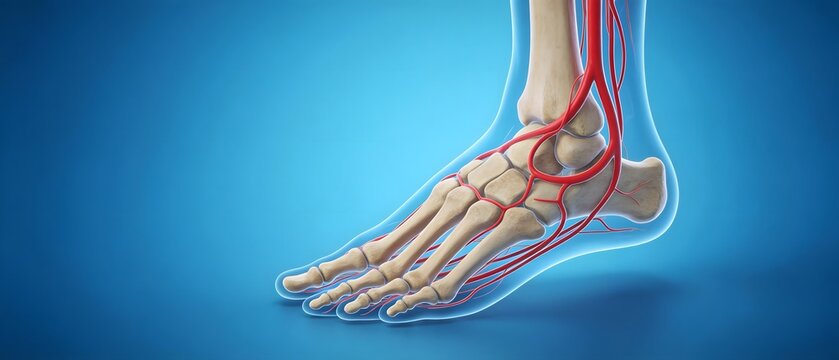 Anatomical illustration of a human foot