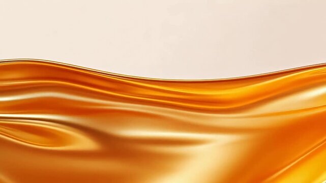 Golden liquid wave on neutral background
