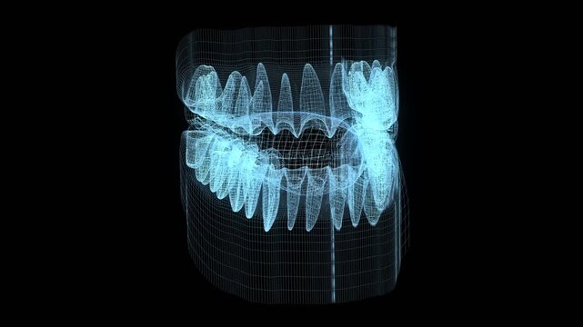 Mouth Teeth hologram animation with alpha 