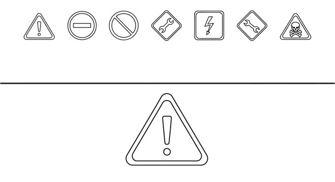 Warning Sign With Exclamation Mark Symbol.