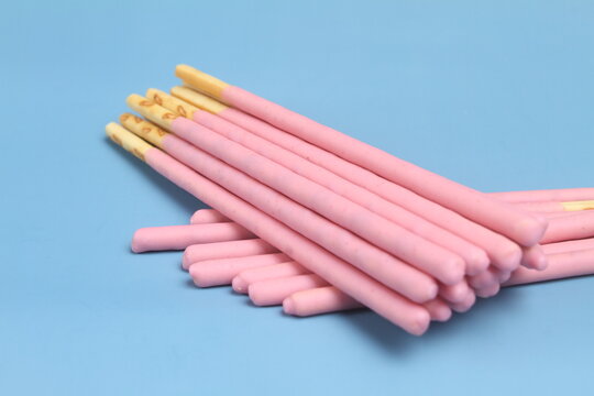 close up creamy biscuits stick