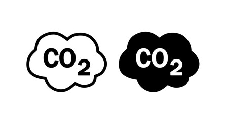 Fototapeta premium Co2 Carbon Dioxide Emission Cloud Vector Icon for Environment Pollution and Climate Change