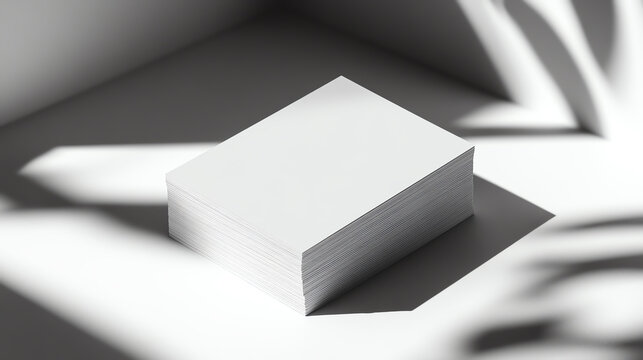 A clean stack of blank business cards on a minimal background, showcasing modern design and professionalism. Perfect for branding.
