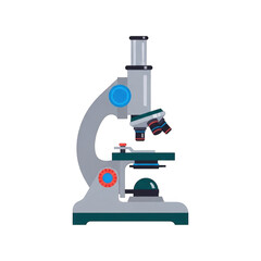 Fototapeta premium A colorful microscope on transparent background for scientific research purposes