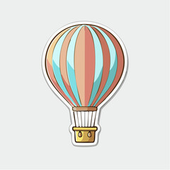 Naklejka premium Stylized Hot Air Balloon Illustration