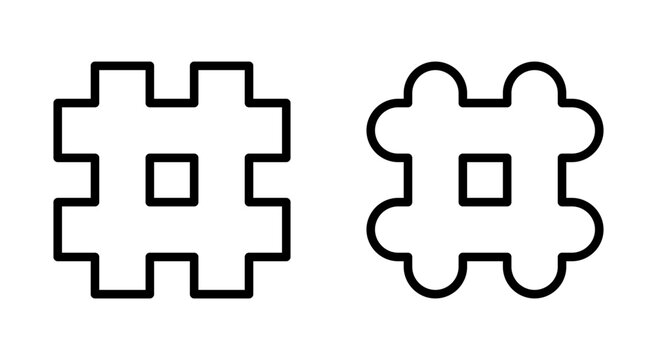 Hashtag icon symbol for apps and websites. hashtag sign and symbol