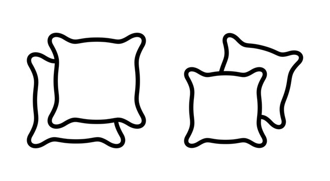 Pillow icon symbol for apps and websites. Pillow sign and symbol. Comfortable fluffy pillow