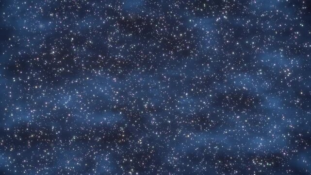 Deep Blue Space Nebula with Shimmering Stars and Cosmic Dust