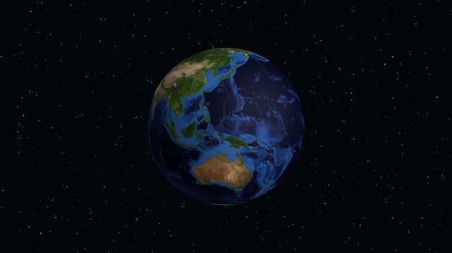 Digital Animation Zooming into Innsbruck Austria on a Rotating Earth Globe