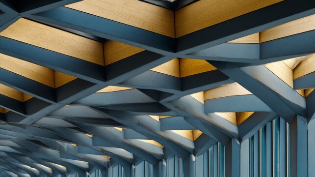 Repeating roof structures modern architecture, minimal composition