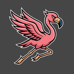 Fototapeta premium flamingo mascot logo vector design template simple and modern style