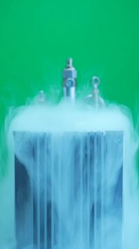 Cryogenic storage tank with vapor.