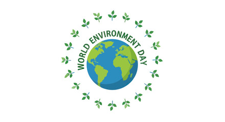 Fototapeta premium World Environment Day, eco friendly, green globe, earth icon, environmental awareness