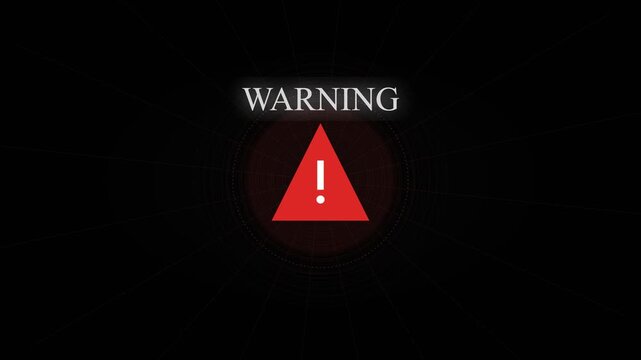 Red warning sign triangle for high risk area digital alert