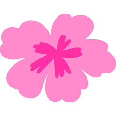 Fototapeta premium Single Hibiscus Flower Clipart, set of Hibiscus, Tropical Floral Element Summer Design