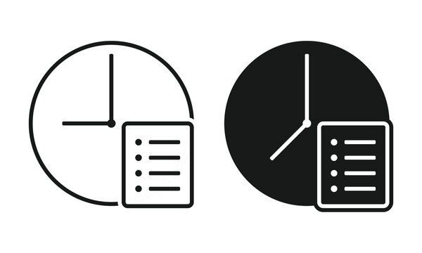 Time File Icon. Waiting List. Vector Illustration