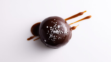 Fototapeta premium dark chocolate ganache with sea salt and almonds