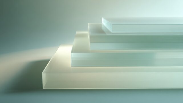 layered acrylic sheets abstract minimal background, soft lighting, high resolution --ar 16:9 --v 7 Job ID: 2ae93a0e-37ad-4b00-b17b-f539332d55a7