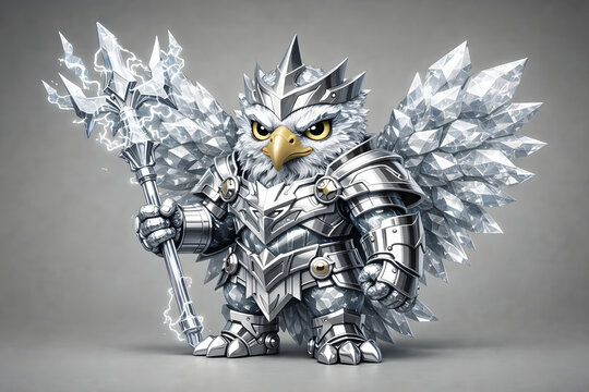 Yuru-Mecha: Gemstone - Sky Emperor Eagle with Diamond Armor, 3D Chibi Mecha