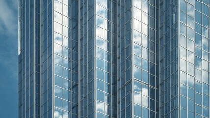Fototapeta premium Glass skyscraper reflections repeating pattern