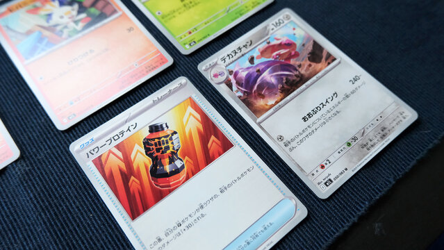 Tangerang, Indonesia on 16 January 2026: a collection of regular cards from Pokemon Trading Cards Mega Brave and Mega Symphonia Japanese edition. Japanese Pokemon TCG
