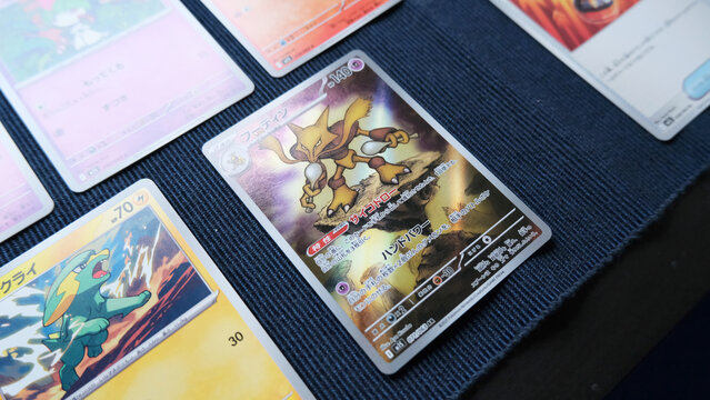 Tangerang, Indonesia on 16 January 2026: a collection of regular and Art Rare cards from Pokemon Trading Cards Mega Brave and Mega Symphonia Japanese edition. Japanese Pokemon TCG