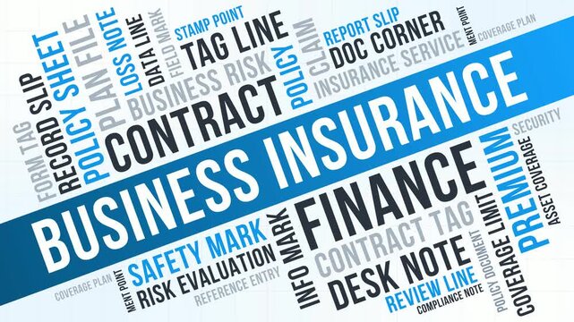 Diagonal Corporate Business Insurance Word Cloud Animation Shameless Loop. Business Insurance Kinetic Typography Finance Contract Theme