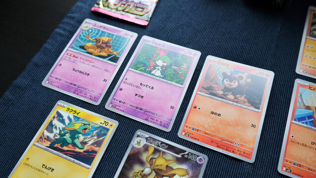 Tangerang, Indonesia on 16 January 2026: a collection of regular and Art Rare cards from Pokemon Trading Cards Mega Brave and Mega Symphonia Japanese edition. Japanese Pokemon TCG