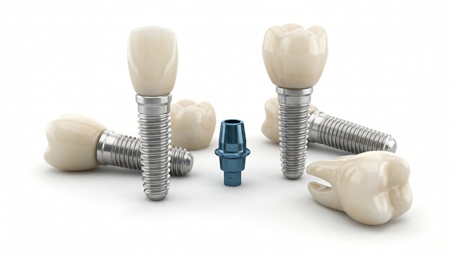 Componentes de Implantes Dentales con Coronas Cer&aacute;micas