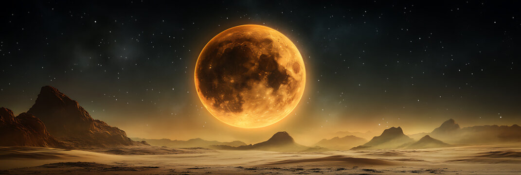 moon over the desert