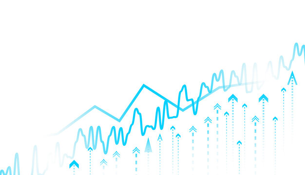 Stock market graphs. illustration business and financial concepts on transparent background.