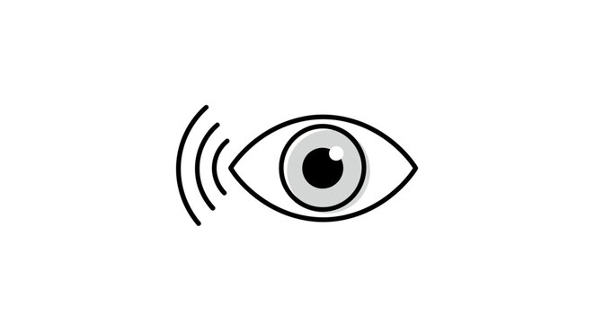 Eye with sound waves emitting.