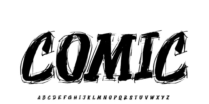 Comic font. Alphabet in street graffiti fonts style, hand drawn. vector alphabet ,streetwear fashion,design for clothing,urban,brand