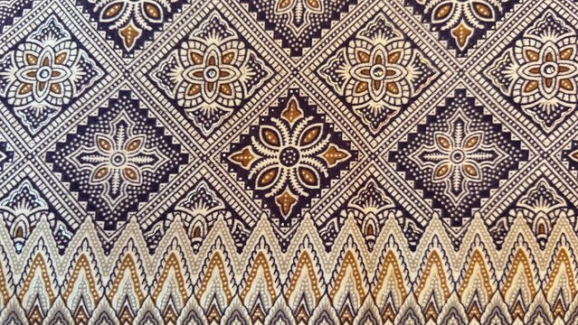 Background with typical Indonesian floral batik motif