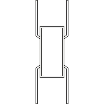 Black and white line art of a mechanical connector